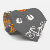 Sporty Yellow Bicycle Stropdas (Opgerold)