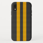 Sporty Yellow Racing Stripes Carbon Fibre Style Case-Mate iPhone Case (Achterkant)