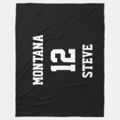 Sportzwarte witte kleuren, gepersonaliseerde Lrg B Fleece Deken (Voorkant)