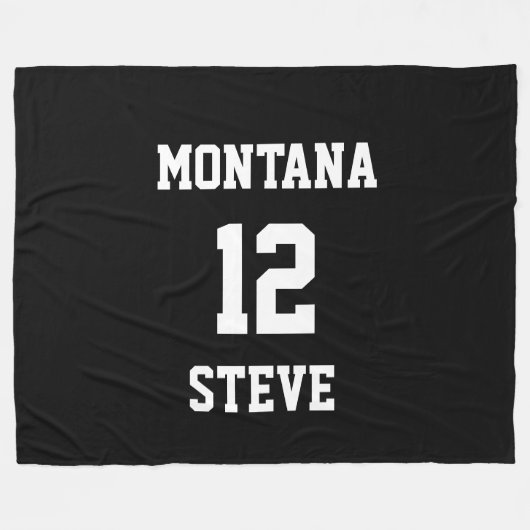 Sportzwarte witte kleuren, gepersonaliseerde Lrg B Fleece Deken (Voorkant (Horizontaal))
