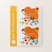 Spot 10 Verschillen eekhoorn Butterfly Ladybug Kin Legpuzzel (Verticaal)