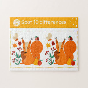 Spot 10 Verschillen Eekhoorn Vlinder Lieveheersbee Legpuzzel