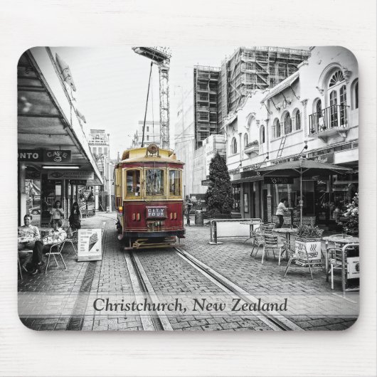 Spot Colour Tram : Christchurch, Nieuw-Zeeland Muismat (Voorkant)