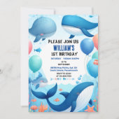 spot cool vis zee blauwe walvishaai 1e Verjaardag Kaart (Voorkant)