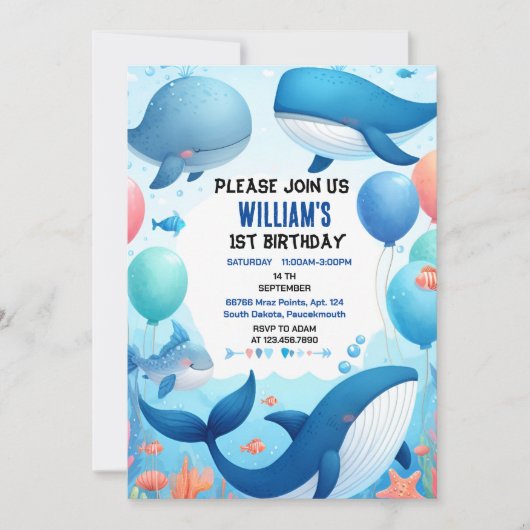 spot cool vis zee blauwe walvishaai 1e Verjaardag Kaart (Voorkant)