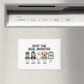Spot De Echte Monster Halloween Grappige Line-up G Magneet (Insitu (Vaatwasser))