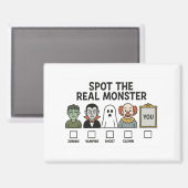 Spot De Echte Monster Halloween Grappige Line-up G Magneet (Voorkant / Achterkant)