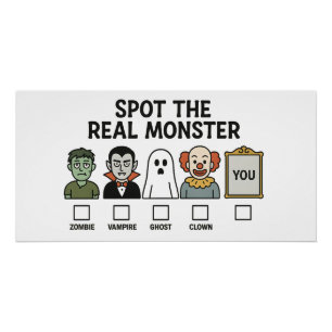 Spot De Echte Monster Halloween Spiegelspeelgoed Perfect Poster