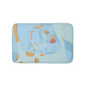 Spot de hond op een blauwe achtergrond voor een lo badmat (Voorkant)