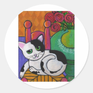 Spot de kat ronde sticker
