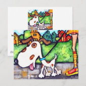 Spot de wandeling van de hond briefkaart (Voorkant / Achterkant)