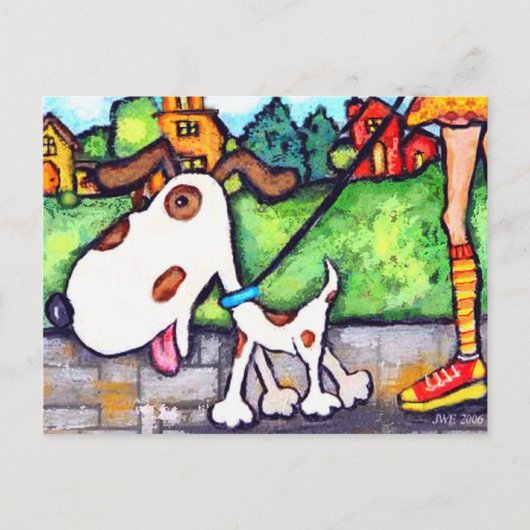 Spot de wandeling van de hond briefkaart (Voorkant)
