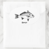Spot Fish (getiteld) Ovale Sticker (Tas)