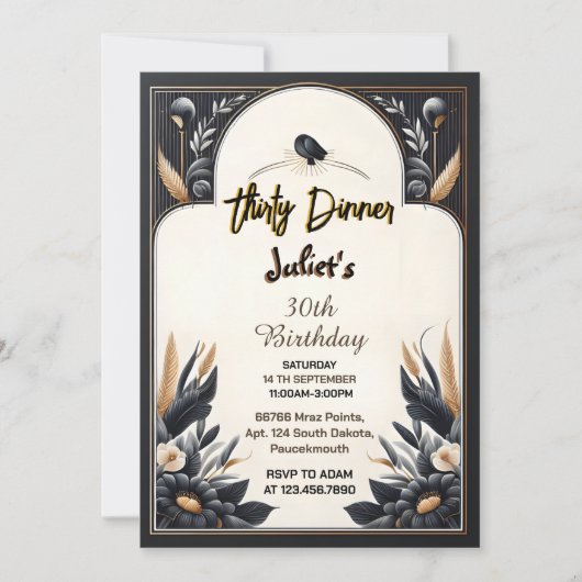 Spot Mannen Mannelijk volwassen diner elegant 30e  Kaart (Voorkant)