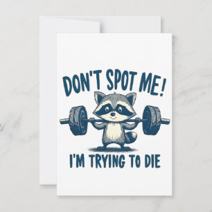 Spot me niet, ik probeer Funy Fitness Raccoon Kaart