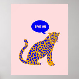 Spot On Luipaard Eclectische Maximalistische Roze Poster
