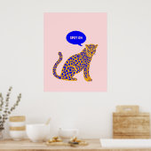 Spot On Luipaard Eclectische Maximalistische Roze Poster (Keuken)