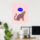 Spot On Luipaard Eclectische Maximalistische Roze Poster (Thuiskantoor)