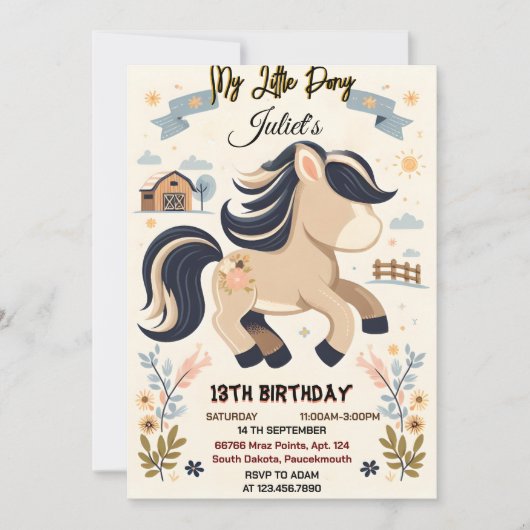 Spot schattig paard kinder mijn kleine pony 1e ver kaart (Voorkant)