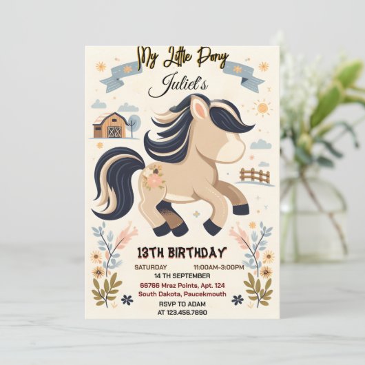 Spot schattig paard kinder mijn kleine pony 1e ver kaart (Staand voorkant)