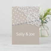  SPOT SEPIA Lace Diamond Wedding Bronze Kaart (Staand voorkant)