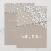  SPOT SEPIA Lace Diamond Wedding Bronze Kaart (Voorkant / Achterkant)