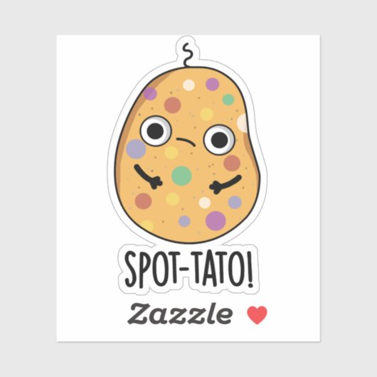 Spot-tato Funny Potato Pun Sticker (Vel)