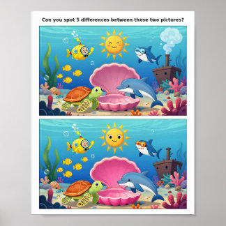 Spot the Difference Avonturenposter  Poster