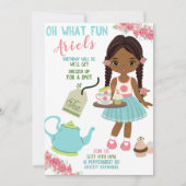Spot van Tea Party Birthday Invitation Kaart (Voorkant)