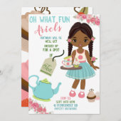 Spot van Tea Party Birthday Invitation Kaart (Voorkant / Achterkant)