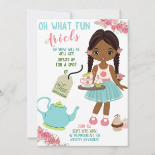 Spot van Tea Party Birthday Invitation Kaart