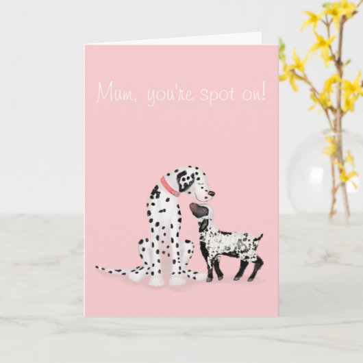 Spotdalmation & lamb 'Mam, je bent op' kaart (Gele Bloem)