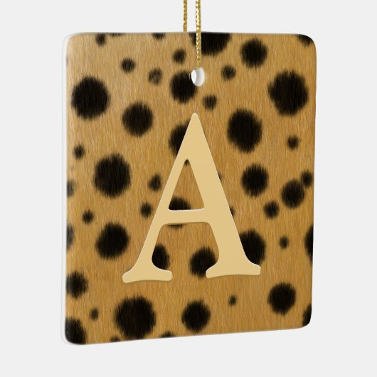 Spoted Cheetah Fur Realistic Animal Print Custom Keramisch Ornament (Rechts)