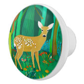 Spoted Fawn in een Fantasy Forest Setting Keramische Knop (Rechts)