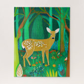 Spoted Fawn in een Fantasy Forest Setting Legpuzzel (Verticaal)