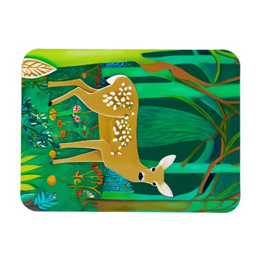 Spoted Fawn in een Fantasy Forest Setting Magneet (Horizontaal)