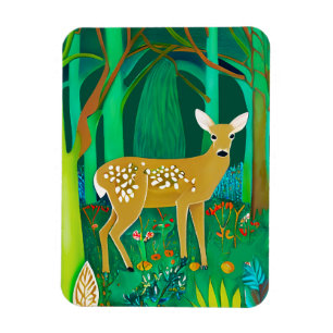 Spoted Fawn in een Fantasy Forest Setting Magneet