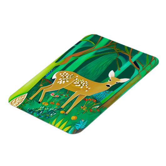Spoted Fawn in een Fantasy Forest Setting Magneet (Linkerzijde)
