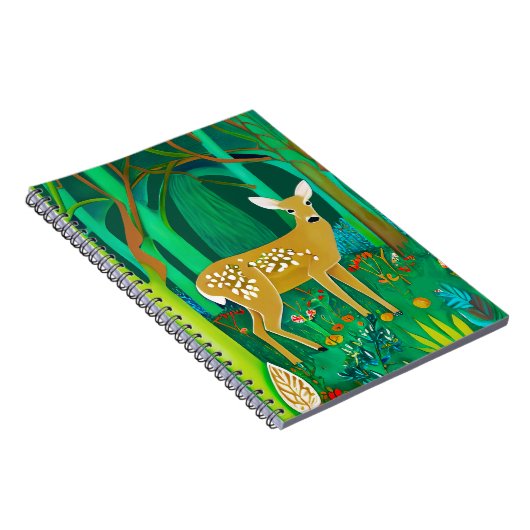 Spoted Fawn in een Fantasy Forest Setting Notitieboek (Rechterzijde)