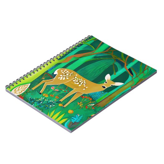 Spoted Fawn in een Fantasy Forest Setting Notitieboek (Linkerzijde)