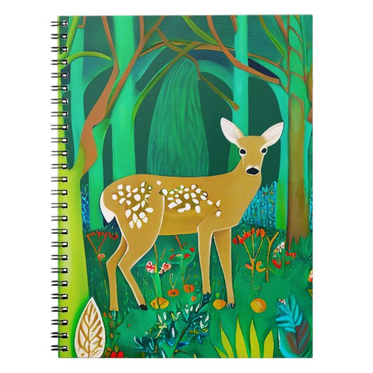 Spoted Fawn in een Fantasy Forest Setting Notitieboek (Voorkant)