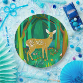 Spoted Fawn in een Fantasy Forest Setting Papieren Bordje (Feest)