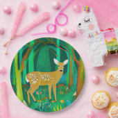 Spoted Fawn in een Fantasy Forest Setting Papieren Bordje (Feest)