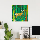 Spoted Fawn in een Fantasy Forest Setting Poster (Thuiskantoor)