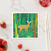 Spoted Fawn in een Fantasy Forest Setting Servet (Insitu)