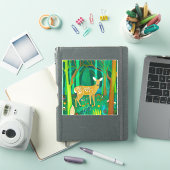 Spoted Fawn in een Fantasy Forest Setting Sticker (iPad Cover)