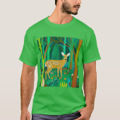 Spoted Fawn in een Fantasy Forest Setting T-shirt (Voorkant)