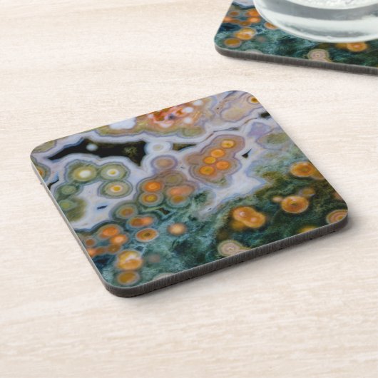 Spoted Ocean Jasper Bier Onderzetter (Linkerzijde)