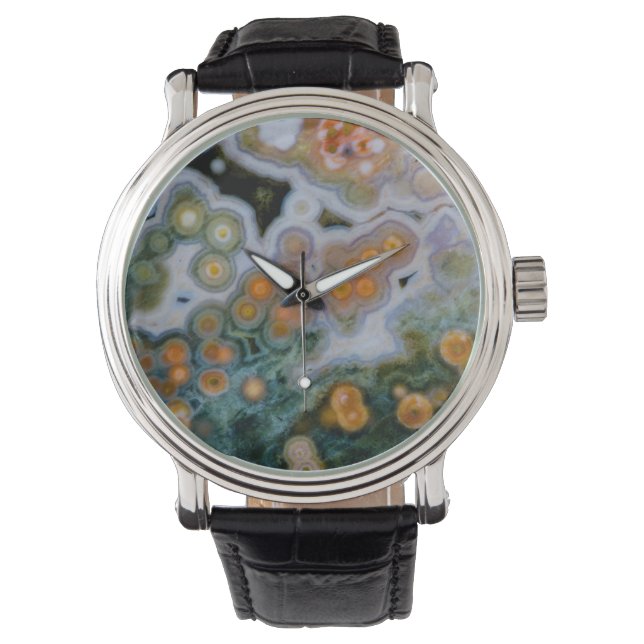 Spoted Ocean Jasper Horloge (Voorkant)