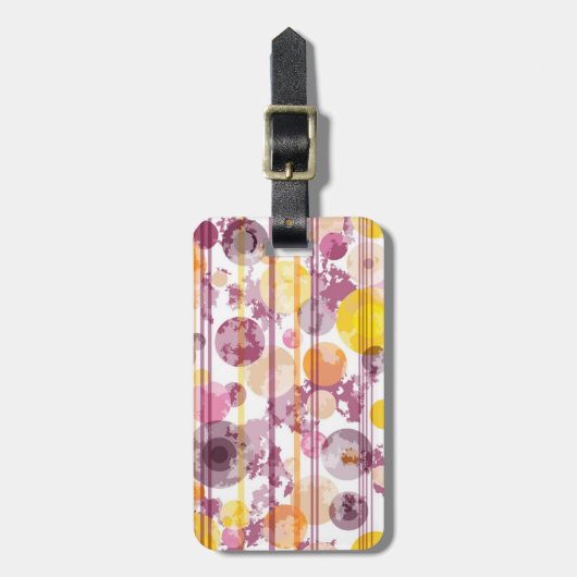 Spotgestreept wit patroon bagagelabel (Voorkant verticaal)